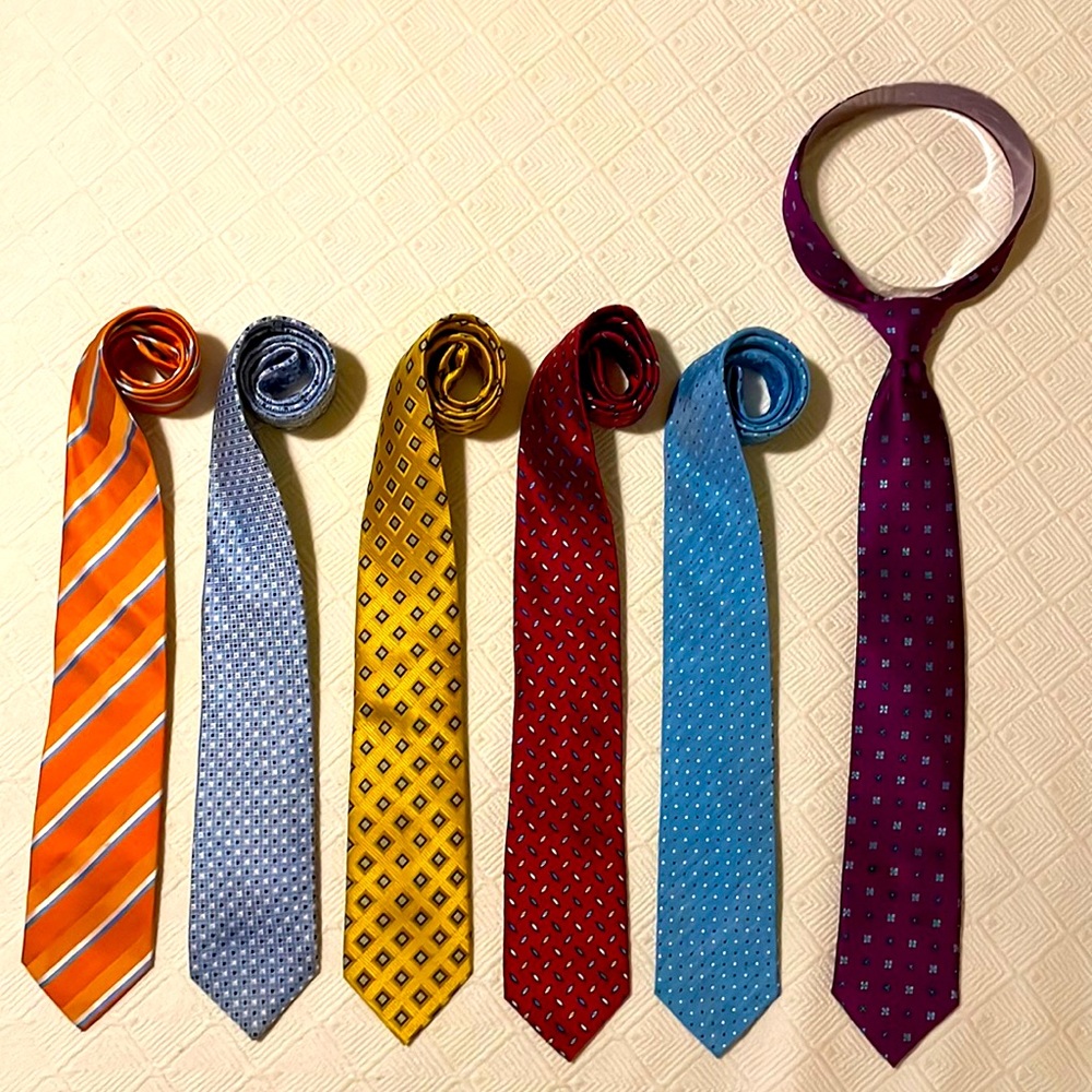 BOCARA Ties, multi colored, group of 6